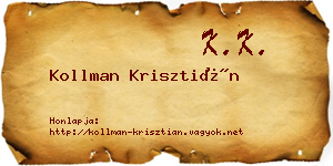 Kollman Krisztián névjegykártya